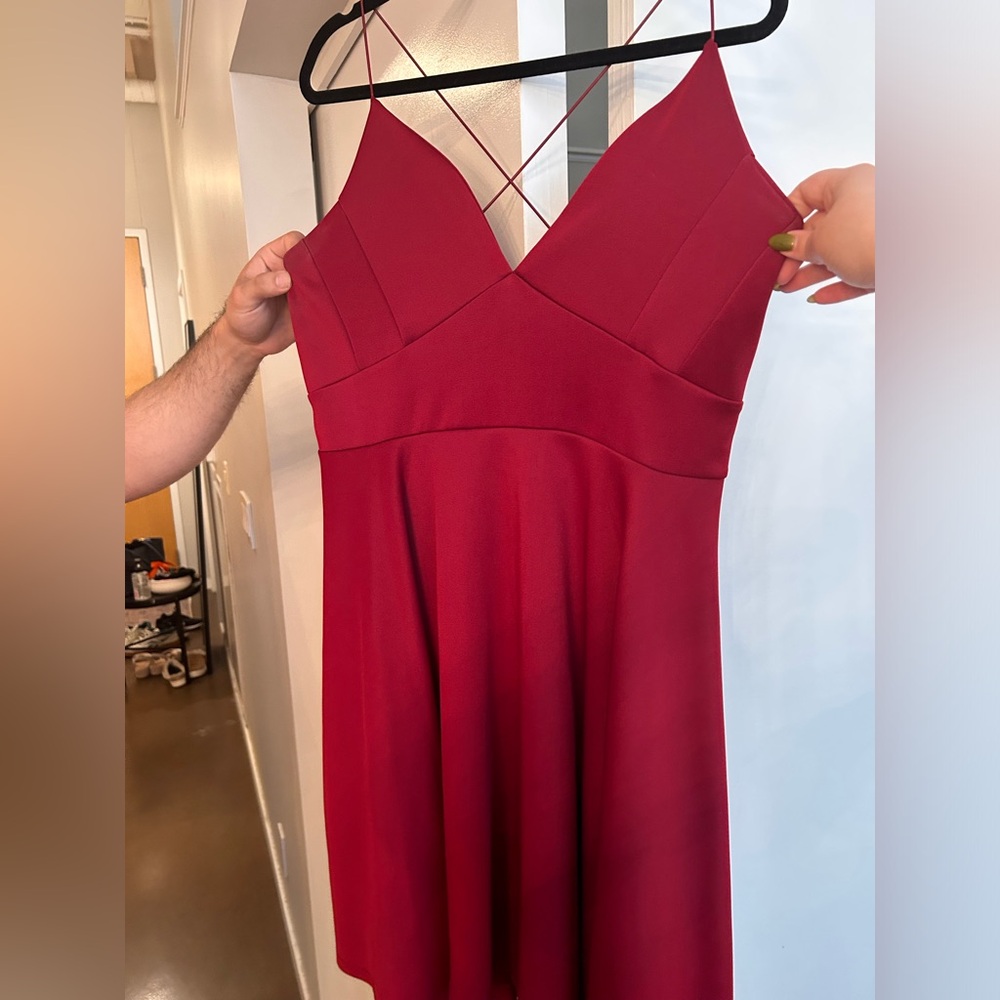 Deep red dress